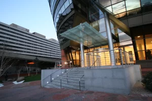 metal and glass canopy