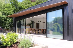 metal and wood canopy