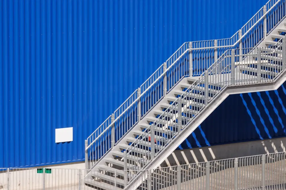 galvanised staircase