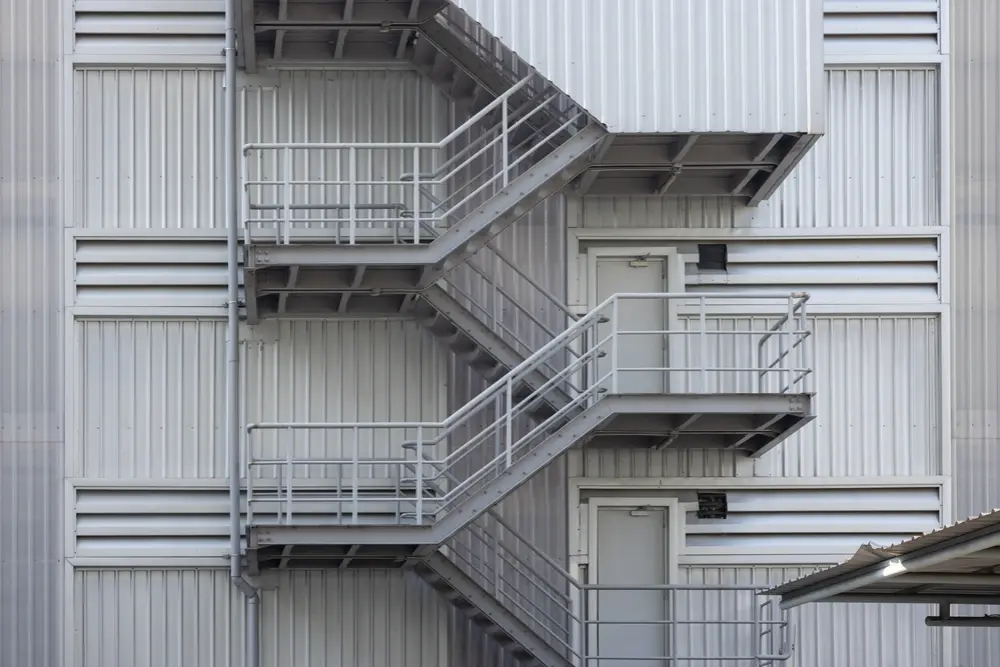 galvanised staircase