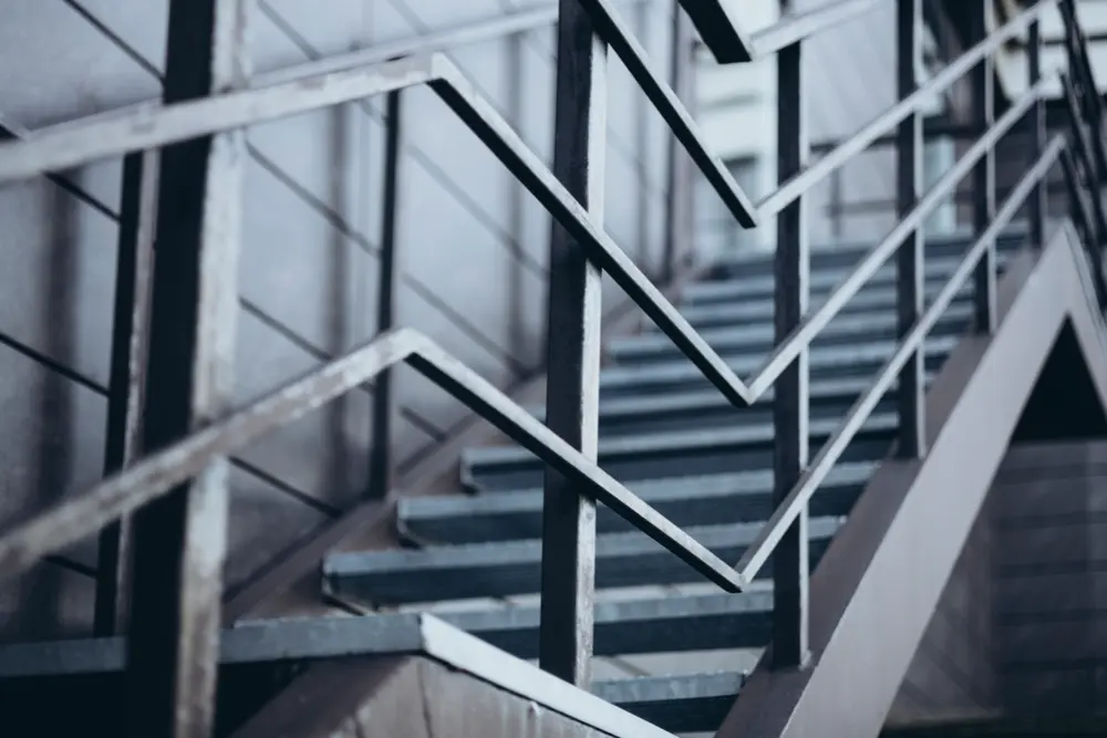 galvanised staircase